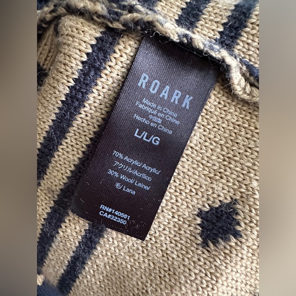 Roark Revival Munro Wool Cardigan Navy & Gold - Picture 5 of 5